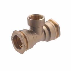 Té en laiton pour tubes polyéthylène de diamètre 25 mm - sortie centrale femelle 3/4 (20x27) Il permet de réaliser un circuit ...