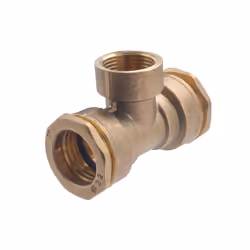 Té en laiton pour tubes polyéthylène de diamètre 32 mm - sortie centrale femelle 1' (26x34) Il permet de réaliser un circuit  ...