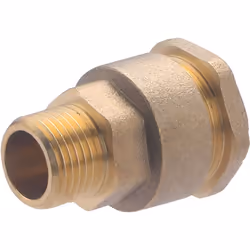 Raccord en laiton pour tube polyéthylène de diamètre 21 mm - sortie mâle 1/2 (15x21) Il permet de réaliser un circuit d'alime ...