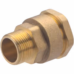 Raccord en laiton pour tube polyéthylène de diamètre 27 mm - sortie mâle 3/4 (20x27) Il permet de réaliser un circuit d'alime ...