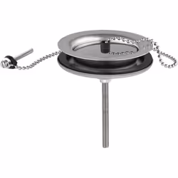 - kit obturation à bouchon pour évier grès 2 bacs Ø60 - 70 litres / minute - Bouchon chromé avec chainette
