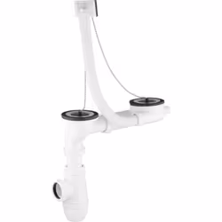 - vidage complet pour évier inox 2 bacs Ø50 sortie Ø40 entraxe réglable 156 à 250 mm - photos non contractuelles