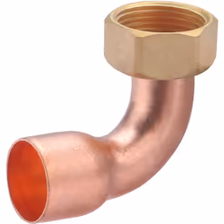Raccord coudé 2 pièces à souder pour tube en cuivre de diamètre 22 mm - sortie femelle écrou prisonnier 3/4 (20x27) Ce raccor ...