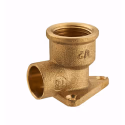 Coude applique laiton à visser femelle F1/2' (15x21) NOYON & THIEBAULT - à souder - Ø 14 mm - 819-1514L1 - Permet de visser u ...