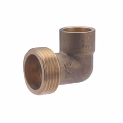 Coude à souder pour tube en cuivre de diamètre 16 mm - sortie mâle 3/4 (20x27) Ce coude en laiton permet de raccorder un élém ...