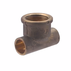 Té à souder pour tube en cuivre de diamètre 12 mm - sortie femelle 1/2 (15x21) Ce té en laiton permet de raccorder deux tubes ...