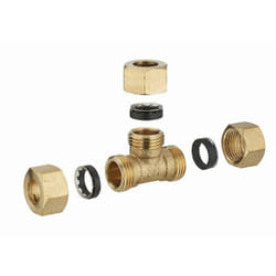 Noyon&thiebault - Té laiton à joint mixte égal pour tube cuivre ø 12 mm - 512G-12L1