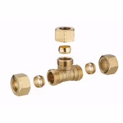 Description générale Té bicone égal en laiton, conçu pour les tubes en cuivre de diamètre 14 mm. Ce raccord permet de réalise ...