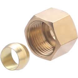 Ecrou 3/8 (12x17) avec bague bicône pour tube en cuivre de 10 mm de diamètre Cet ensemble d'écrou et de bague bicône en laito ...