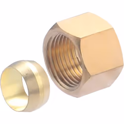 Ecrou 3/8 (12x17) avec bague bicône pour tube en cuivre de 12 mm de diamètre Cet ensemble d'écrou et de bague bicône en laito ...