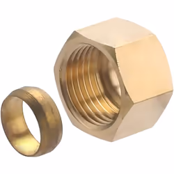 Ecrou 1/2 (15x21) avec bague bicône pour tube en cuivre de 14 mm de diamètre Cet ensemble d'écrou et de bague bicône en laito ...