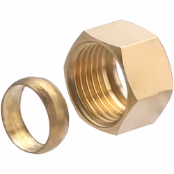 Ecrou 1/2 (15x21) avec bague bicône pour tube en cuivre de 16 mm de diamètre Cet ensemble d'écrou et de bague bicône en laito ...