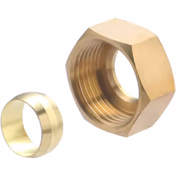 Ecrou 3/4 (20x27) avec bague bicône pour tube en cuivre de 16 mm de diamètre Cet ensemble d'écrou et de bague bicône en laito ...