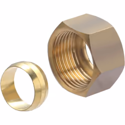 Ecrou 3/4 (20x27) avec bague bicône pour tube en cuivre de 18 mm de diamètre Cet ensemble d'écrou et de bague bicône en laito ...