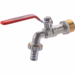 - Ouverture-fermeture d'un simple 1/4 tour - Penser à purger si risque de gel - Avec raccord au nez monté - M3/4' / M3/4' - p ...