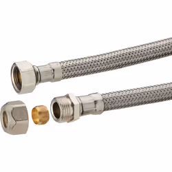 Flexible d'une longueur de 30 cm - entrée bicône pour tube en cuivre de diamètre 12 mm - sortie femelle écrou libre 3/8 (12x1 ...