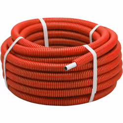 Description générale Tuyau multicouche pré-gainé rouge en couronne de 25 mètres, avec un diamètre de 16 mm. Ce tube allie les ...
