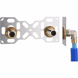 Kit de raccordement permettant d'aménager facilement une sortie d'eau pour une robinetterie murale de bain ou de douche sur u ...