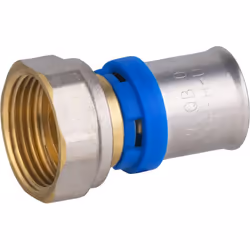 Description générale Raccord multicouche à sertir disponible en deux diamètres : 16 mm et 20 mm, avec des écrous femelles ada ...