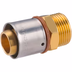 - Raccord à sertir pour tube PER diamètre 25, mâle 3/4" (20x27) - Profil de sertissage TH - Outillage nécessaire : pince à se ...