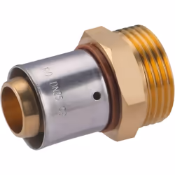 - Raccord à sertir pour tube PER diamètre 25, mâle 1" (26x34) - Profil de sertissage TH - Outillage nécessaire : pince à sert ...