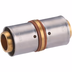 Jonction égale PER à sertir diamètre 25mm Raccord en laiton brut permettant la réalisation d’un circuit d’alimentation en eau ...