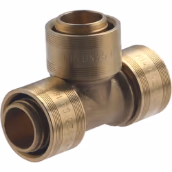 Té PER à glissement diamètre 25mm Raccord en laiton brut permettant la réalisation d’un circuit d’alimentation en eau chaude  ...