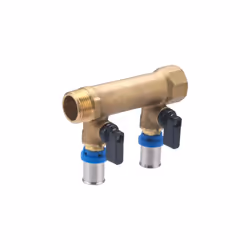 Collecteur eau chaude / eau froide pour alimentation en tube multicouche 2 départs multicouche à sertir diamètre 16 millimètr ...