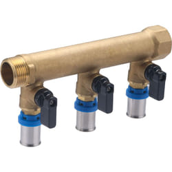 Noyon&thiebault - Collecteur MF20x27 sorties vannes à sertir pour tube multicouche Ø16 - 3 départs