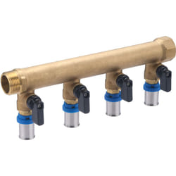 Noyon&thiebault - Collecteur MF20x27 sorties vannes à sertir pour tube multicouche Ø16 - 4 départs
