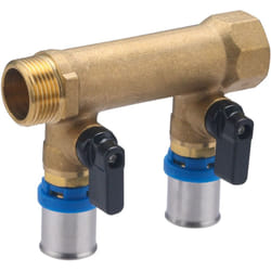 Noyon&thiebault - Collecteur MF20x27 sorties vannes à sertir pour tube multicouche Ø20 - 2 départs
