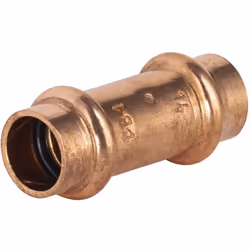 Jonction égale à sertir pour tubes en cuivre de diamètre 14 mm Ce raccord en bronze est utile pour relier deux tubes en cuivr ...