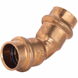 Coude égal 45° à sertir pour tubes en cuivre de diamètre 16mm Ce coude en bronze est utile pour relier deux tubes en cuivre d ...