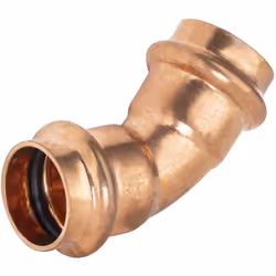 Coude égal 45° à sertir pour tubes en cuivre de diamètre 22mm Ce coude en bronze est utile pour relier deux tubes en cuivre d ...