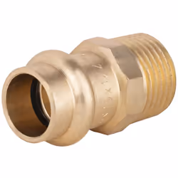 Manchon à sertir pour tube en cuivre de diamètre 15mm - mâle 1/2 (15x21) Ce raccord en laiton est utile pour relier un tube e ...