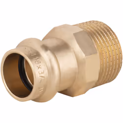 Manchon à sertir pour tube en cuivre de diamètre 18mm - mâle 3/4 (20x27) Ce raccord en laiton est utile pour relier un tube e ...