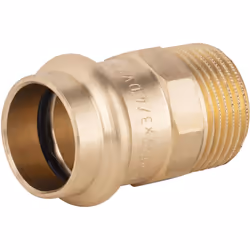Manchon à sertir pour tube en cuivre de diamètre 22mm - mâle 3/4 (20x27) Ce raccord en laiton est utile pour relier un tube e ...