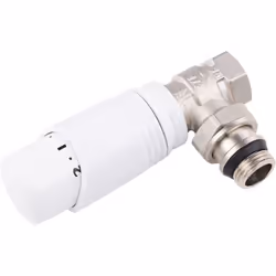 Vanne thermostatique equerre pour radiateur ou sèche serviette - Raccordement Mâle Femelle 15x21 (1/2) - Tête thermostatique  ...