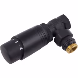 Vanne thermostatique equerre pour radiateur ou sèche serviette - Raccordement Mâle Femelle 15x21 (1/2) - Tête thermostatique  ...
