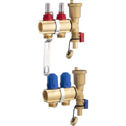 Noyon&thiebault - Collecteur laiton pour plancher chauffant 2 boucles