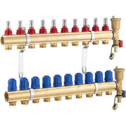 Noyon&thiebault - Collecteur laiton pour plancher chauffant 10 boucles