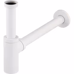 Siphon de lavabo ou vasque en laiton finition blanc mat, pour un rendu esthétique impeccable lorsque le vidage est apparent R ...