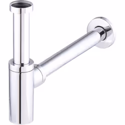 Siphon de lavabo ou vasque en métal chromé, pour un rendu esthétique impeccable lorsque le vidage est apparent