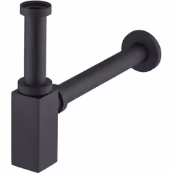 Siphon carré de lavabo ou vasque en laiton noir, pour un rendu esthétique impeccable lorsque le vidage est apparent