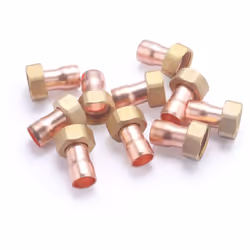 Raccord droit 2 pièces à souder pour tube en cuivre de diamètre 14 mm - sortie femelle écrou prisonnier 1/2 (15x21) Ce raccor ...