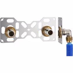 Kit de raccordement permettant d'aménager facilement une sortie d'eau pour une robinetterie murale de bain ou de douche sur u ...