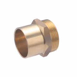 Manchon à souder pour tube en cuivre de diamètre 40 mm - sortie mâle 1"1/2 (40x49) Ce manchon en laiton permet de raccorder u ...