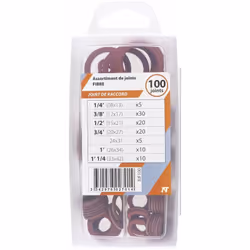Description générale Le coffret de 100 joints en fibre rouge est conçu pour un usage intérieur dans les raccords. Il est adap ...