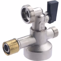 - Robinet de repiquage jupe haute femelle 1/2" (15x21) à glissement pour tube PER diamètre 16, piquage mâle 3/8" (12x17) - Ou ...