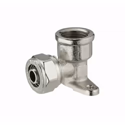 Coude applique à compression pour tube multicouche NOYON & THIEBAULT - Ø 16 mm à visser femelle F1/2' (15x21) 2 trous pour fi ...